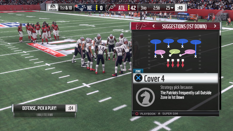 At least this is pretty clear: Protect your Smurf zones and Purpletown, or your white squares will fall off the screen. (Screenshot: Madden NFL 18)